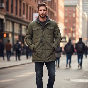 David Buffalo Winter Jacket NEW camo green